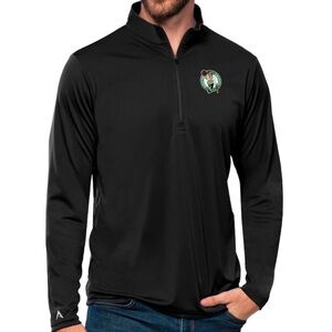 Men's Antigua Black Boston Celtics Quarter-Zip Pullover Small